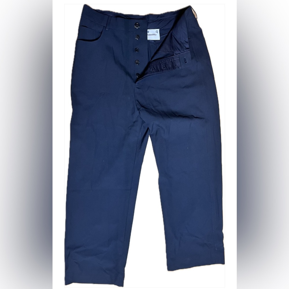 Nanushka Sample Sale Tapered Black Pants with Button Down Fly